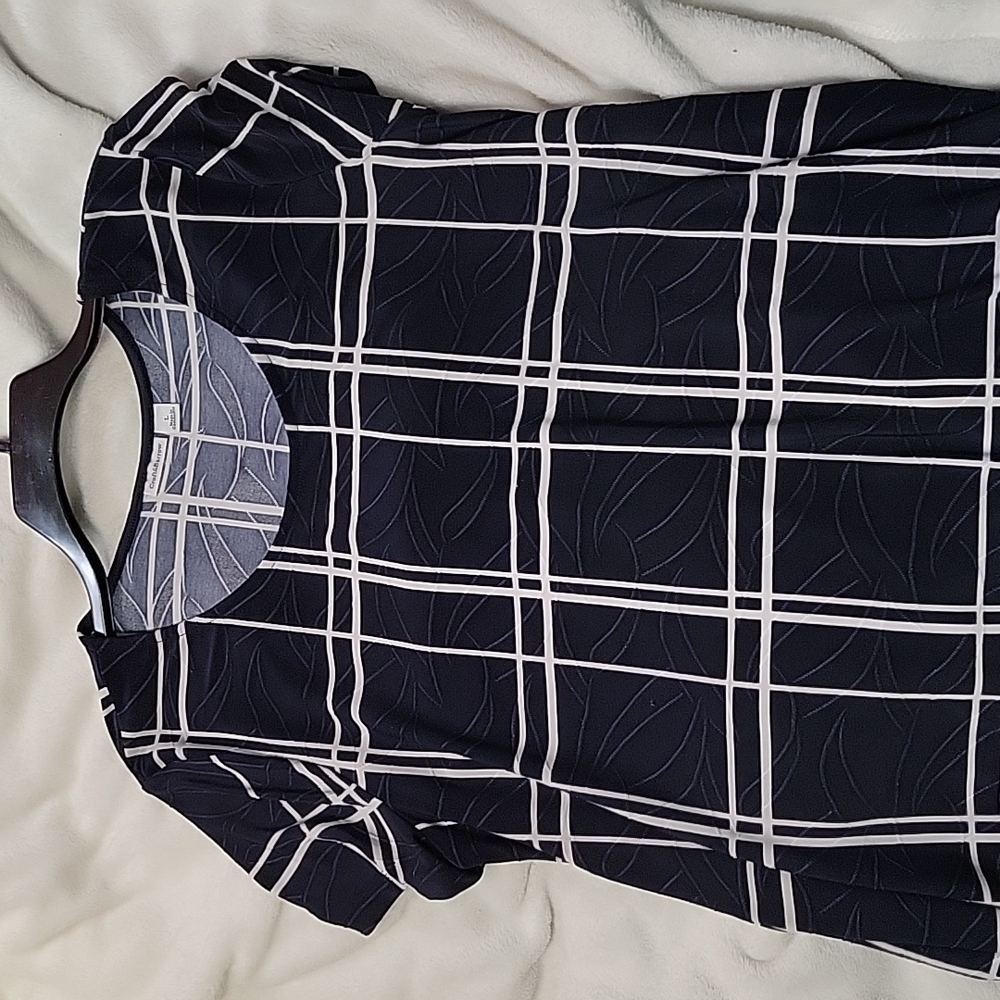 Blue & White Plaid Top
